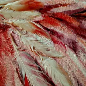 Yvette Mey — Detail of Preening, Flamingo feathers