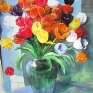 Susan Huxham — Tulips by the window